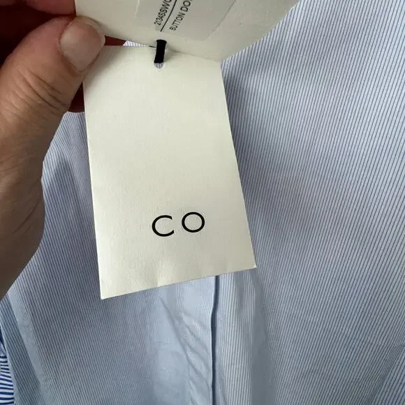 CO Essentials Blue & White Striped Cotton Poplin Shirt NEW Size Small - Picture 11 of 14